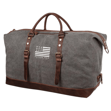 OVERSIZED CANVAS DUFFLE WITH LEATHER TRIM - Hudson Cole BKNY - Luggage